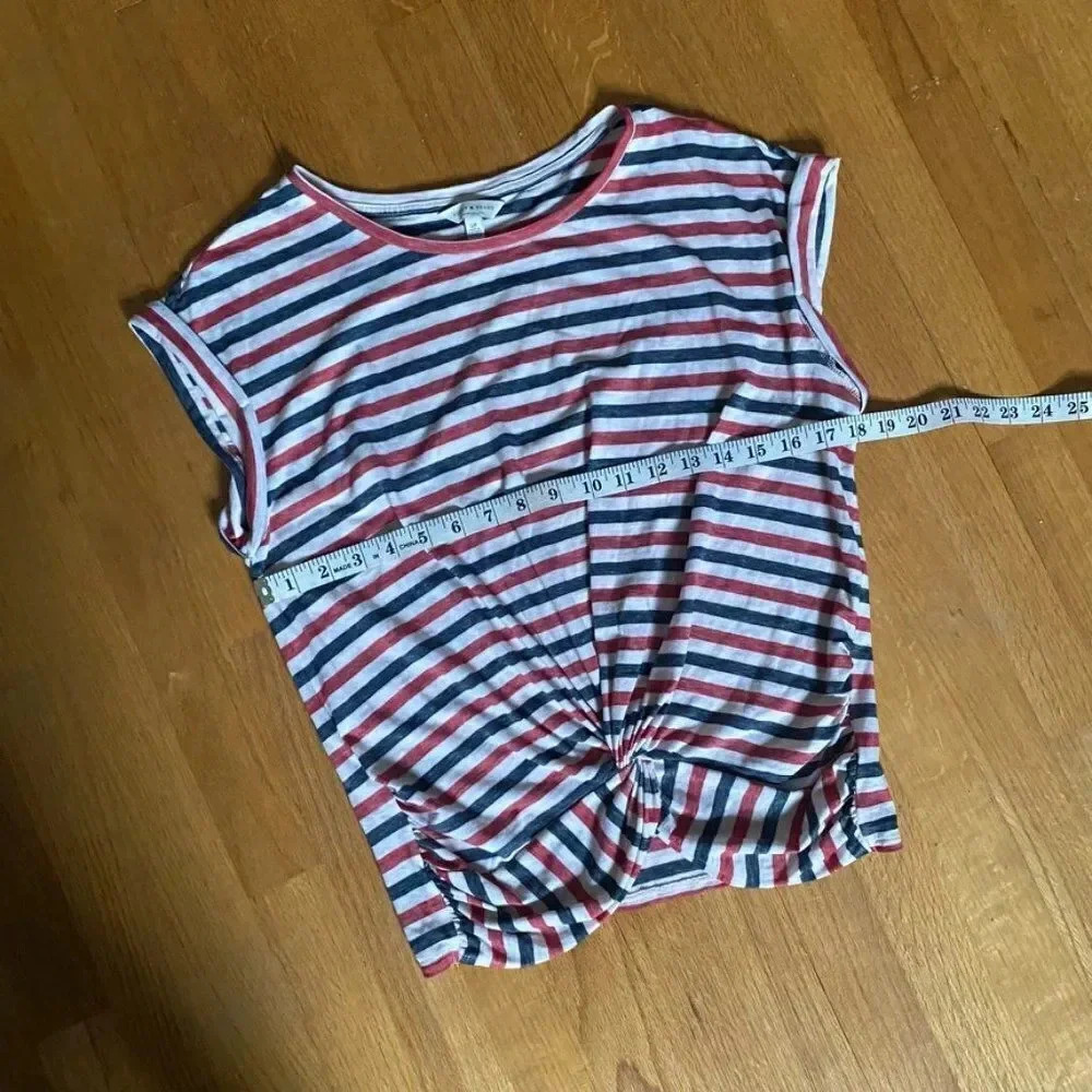 Lucky Brand Red White and Blue Front Knot Top - Picture 8 of 9